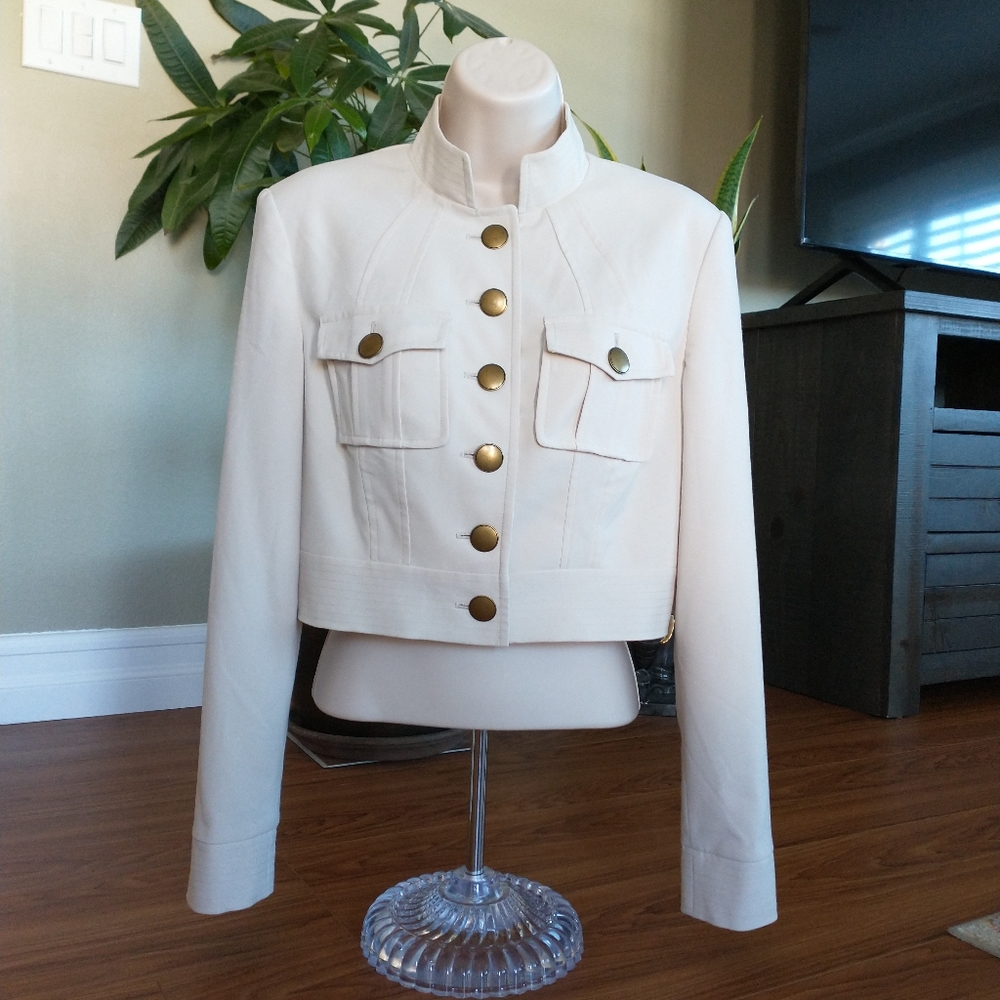 Worthington Works Cream Button Down Jacket Size 6
